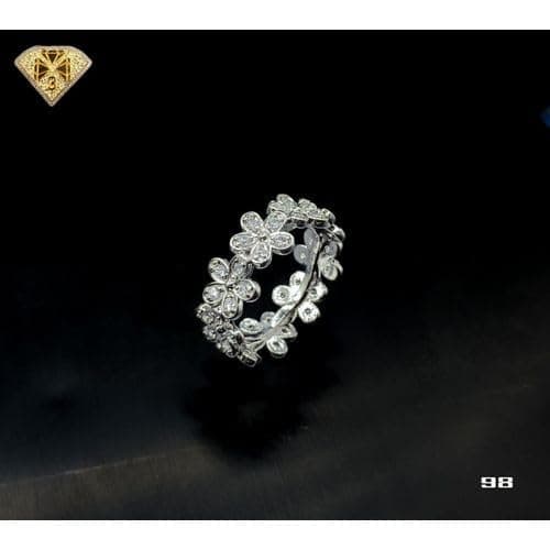 3 Diamonds 292474661778717 Debla Ring Platinum Plated For Women With Zircon Stone - Silver