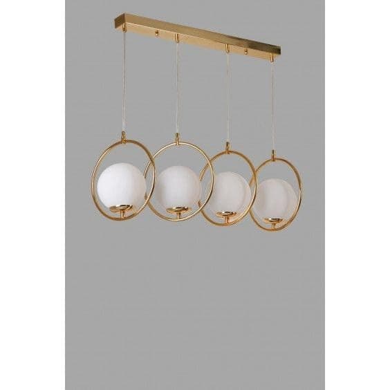 Generic Pendant Light 4 Bulb Without Bulbs 40x60x40 cm Gold Edg_306 Light fixture