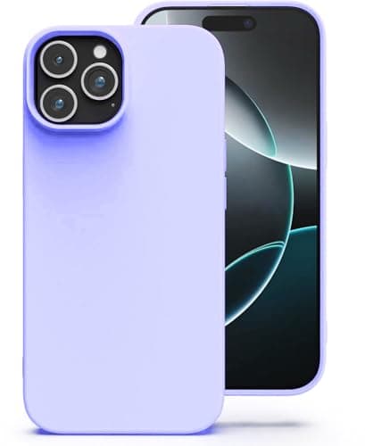Mobile Magic Soft Douple Layer Silicone Case with Microfiber Lining For Apple iPhone 16 Pro Max 6.9 Inch (Lavender) Cellular phone case
