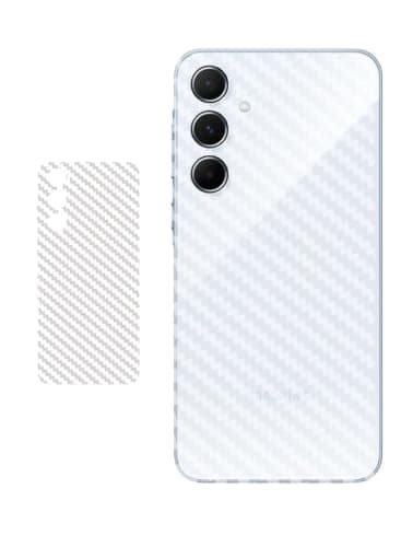 ARROWS Carbon Fiber back Skin Flexible Back Screen Anti Scratch Bubble Free Compatible With Samsung Galaxy A55 5G - Not Glass - Clear (one piece) Electronic device skin