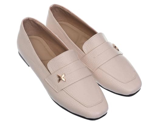 B&W womens B&W-W082-Beige Sneaker Shoes