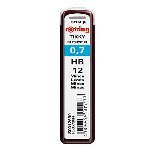 Rotring tikky mechanical pencil lead 0.7mm, hb, 12 lead (r505 708 hb) Writing instrument