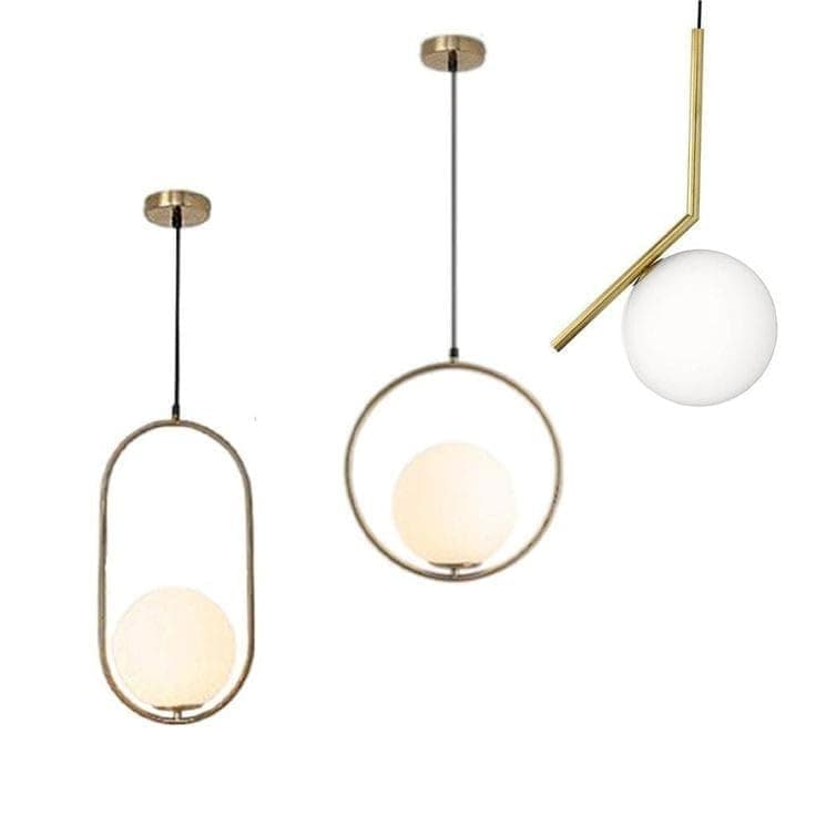 Generic Pendant Light 3 Bulb Without Bulbs 60x100x60 cm Gold