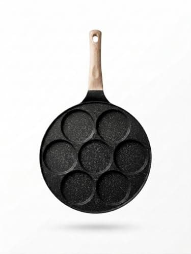 7-Hole Granite Pancake Pan with Non-Stick Surface.
