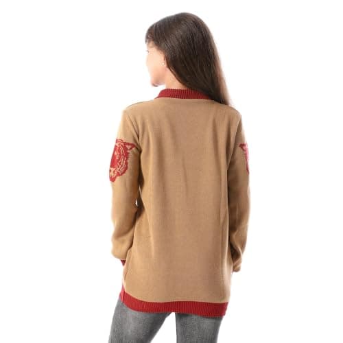 CAESAR Womens Unisex wool pullover featuring a lion design on the chest Unisex wool pullover featuring a lion design on the chest Outerwear
