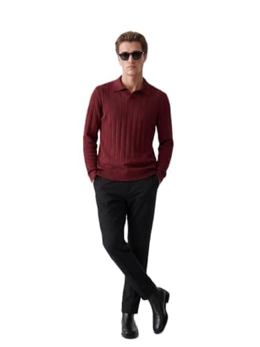 LC WAIKIKI Men's Polo Neck Knit Sweater