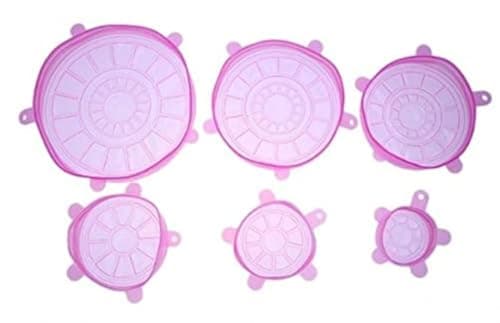 6pcs Universal Silicone Suction Lid-bowl Pan Cooking Pot Lid-silicon Stretch Lids Silicone Cover Pan Spill Lid Stopper Cover Silicon stretch lids Food Fresh Coverco22048yuturoaa63586 Container lid