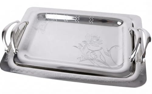 Serving Tray Set of 2 Different Sizes - Multi Use Trays for Serving Food, Desserts and Drinks for Dining and Hospitality – AM