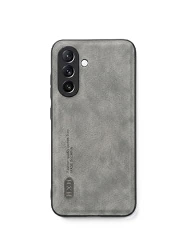 Leather Case For Luxury Faux Leather Protective Case For Stylish Compatible With (Samsung A56) Design Protection Anti Fingerprint Protection Case Made Of Classic Vintage Faux Leather (Gray) Cellular phone case