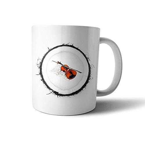 Violin Printed Ceramic Mug - Multi Color Drinking cup