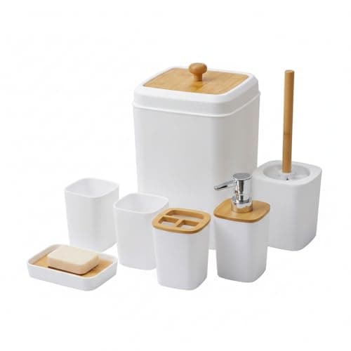 Home Care B-329A Plastic Bathroom Set, Plastic, Bathroom, Home Use Bathroom container set