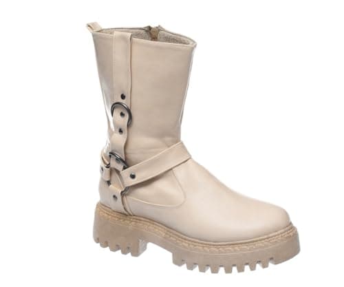 B&W womens B&W-W067-Beige Sneaker Boot