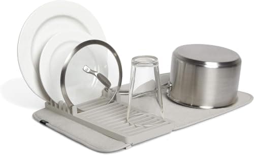 Thick Microfiber Dish Drying Mat with Plate Rack Absorbent Kitchen Pad