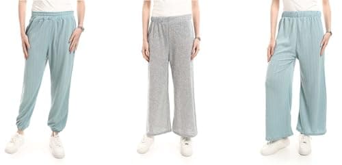 Red Circle Womens Bundle of 3 Comfortable Elastic Waist Summer Lounge Pants Bundle of 3 Comfortable Elastic Waist Summer Lounge Pants