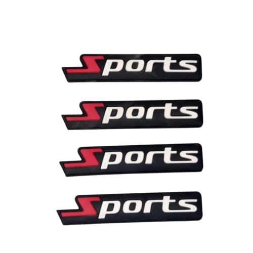 LOKYBOY 4 PCS Black Red White Sports Car Stickers