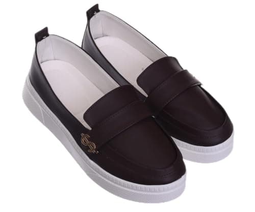 B&W womens B&W-W074-Brown Sneaker