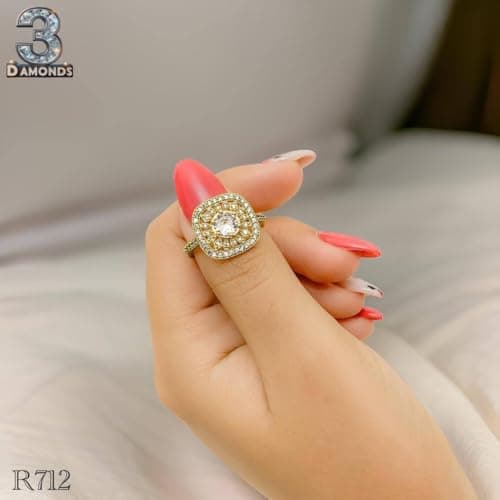 3 Diamonds 292474661779061 Women's Gold Plated Ring with Sparkling Zircon