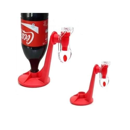 Goldedge 1pc plastic red color Saver Soda Dispenser Magic Tap Drinking Water Dispense Bottle Upside Down fizzy Drink Dispenser Party Bar Gravity beverage dispenser