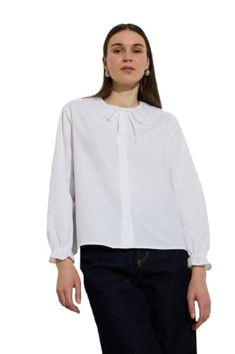 DeFacto Womens CNS Regular Fit Baby Neck Long Sleeve Woven Top Long Sleeve Tunic Tunic (pack of 1)
