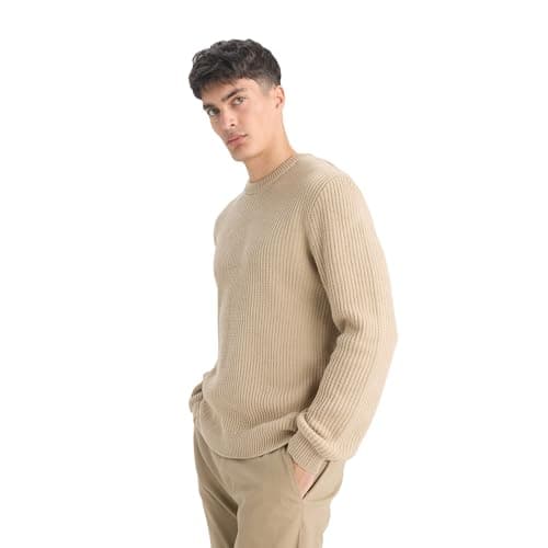 DeFacto Mens Casual Standart Fit Crew Neck Long Sleeve Tricot Pullover C8814AX Pullover (pack of 1)