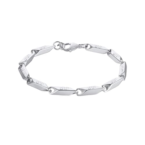 Silver Color Melon Seed Chain Men Bracelet Hip-Hop Rock Jewelry Simple Fashion Bracelet For Men