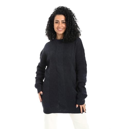 Caesar Womens CAESAR Women's long wool pullover with multiple designs CAESAR Women's long wool pullover with multiple designs Sweater