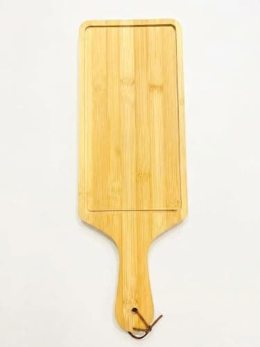 Rectangular Bamboo Serving Board with Handle, 38 x 16 cm.