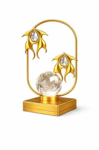 Home Care E-643 Gold Crystal Decor Luxury Illuminated Decorative Piece with Sparkling Gold Crystal Design
