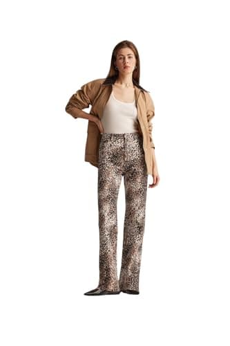 DeFacto Womens Straight Fit Casual Woven Bottom Trousers D1229AX Trousers