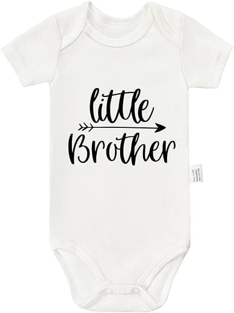 Little Brother Baby Bodysuit, Short Sleeve, White | Ultra-Soft Fabric, Snap Closure, Machine Washable, Expandable Neckline, Engineered Breathability Leotard