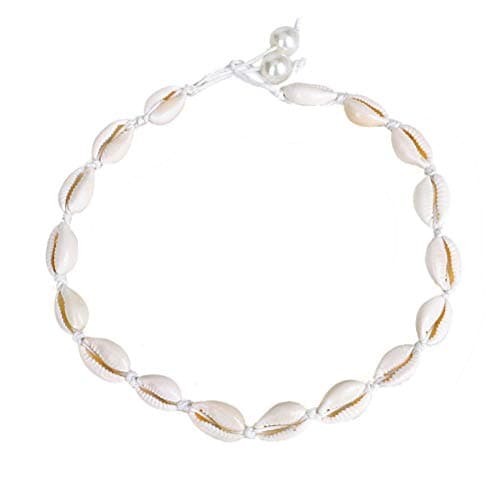 ULEEMARK Natural Shell Choker Necklace Adjustable Hawaiian Beach Pearl Cowrie Summer Necklace Handmade Boho Jewelry for Women Girls