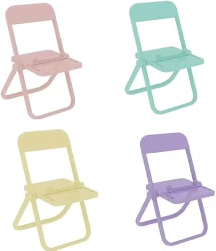 Cute Color Chair Adjustable Phone Holder Stand Foldable Mobile Phone Stand Desk Holder Universal Lazy Bracket Compatible with Any device (Pack of 1) (Assorted Color) Portable electronic device stand