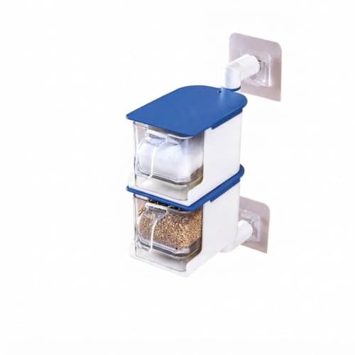 Hanging Rotating Spice Organizer 2-Tier Storage Rack with Clear Drawers
