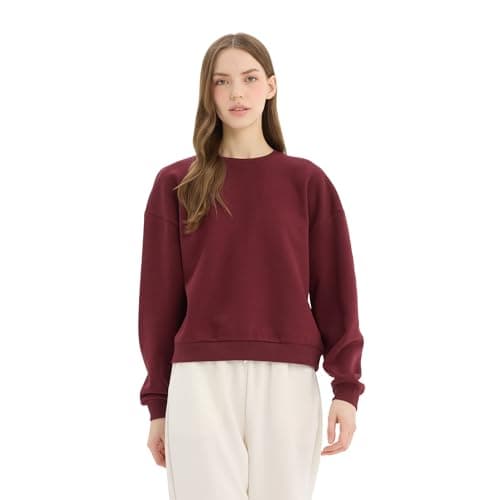 DeFacto Womens Regular Fit Crew Neck LONG SLEEVE Knitted Sweat Shirt D6645AX Sweat Shirt (pack of 1) Sweatshirt