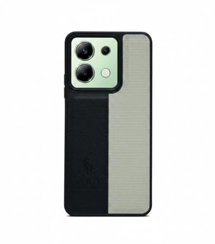 Soft Leather Back Case for Men Women Compatible With Redmi Note 13 4G Classic Fashion Luxury Leather Back Case Durable Genuine Leather Lightweight Comfortable Soft Leather (Black) Cellular phone case