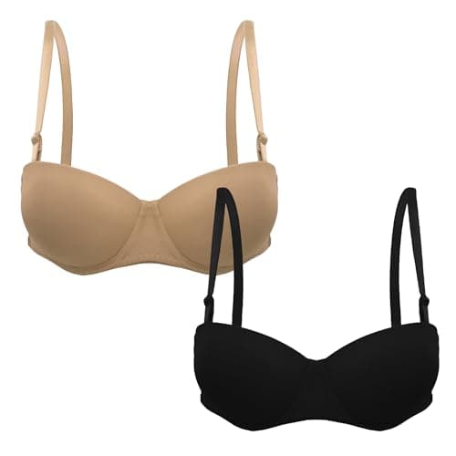 Lasso Set Of 2 Pieces Invisible Push Up Bra Cup B For Women-Multicolor-36 EU