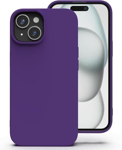 Mobile Magic Soft Douple Layer Silicone Case with Microfiber Lining For Apple iPhone 15 6.1 Inch (Purple) Cellular phone case