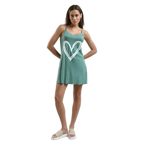 Sleep Shirt Cotton Thin Strap-Printed-MESERY Nightgown nightshirt