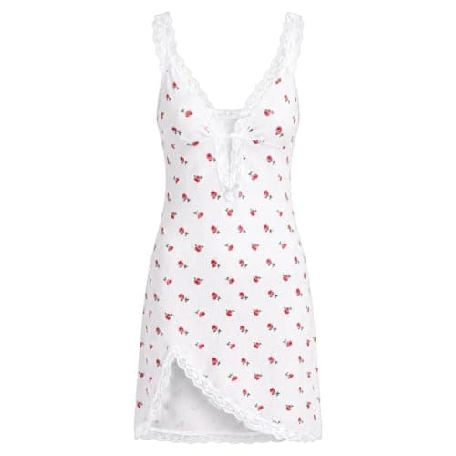 Luxxa Womens Lingerie Dress Printed Red Flower Lingerie (pack of 1) Underwear