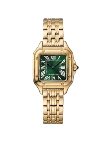 Elegant Gold Ladies Watch Colorful Dial Fashion Elegant Design Combining Beauty and Functionality in a Statement Piece for Daily and Formal Looks, Adds Luxury Touch to Your Wrist (Green)