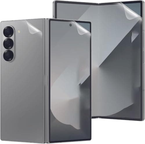 HD Clear Flexible Gelatin Screen Protector [Set of 3] Compatible with Galaxy Z Fold 6 – (Front + Back + Inside Screen), Anti-Glare, Scratch Resistant [Not Glass]