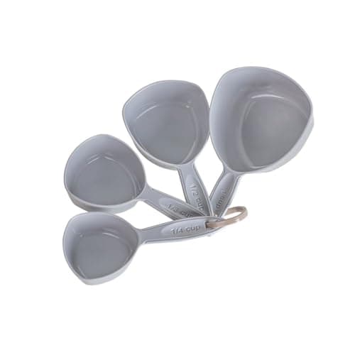 Casasunco 4-Piece Plastic Measuring Cups Set-1/4 to 1 Cup - Stackable Nesting Design, Food-Grade, Dishwasher Safe Kitchen Measuring Tools Used for Baking, Cooking, Dry & Liquid Ingredients (Gray)