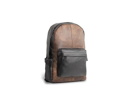 AR Leather Backpack by Arij Bags | Faux Leather Laptop Backpack - Fits up to 16 Inch Laptop, Large Capacity, Multiple Pockets, Padded Design for Work and Daily Use