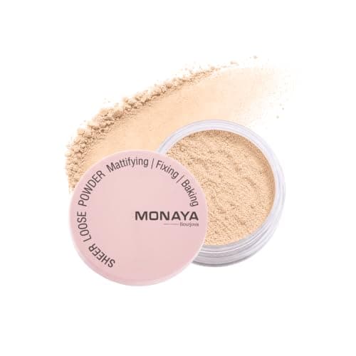 Monaya LP002 Sheer Loose Powder– Ultra-Lightweight Setting Powder, Natural Soft-Focus Finish, Oil Control, Vegan & Cruelty-Free (OSL-LP002-LP103) Cosmetic powder