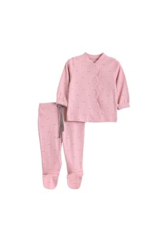 Junior Baby Girls 2-Piece Autumn Outfit Set - Long Sleeve Button Jacket & Printed Pants, Soft Cotton Blend Infant Clothing Set, Multicolor, 03 Coordinated outfit