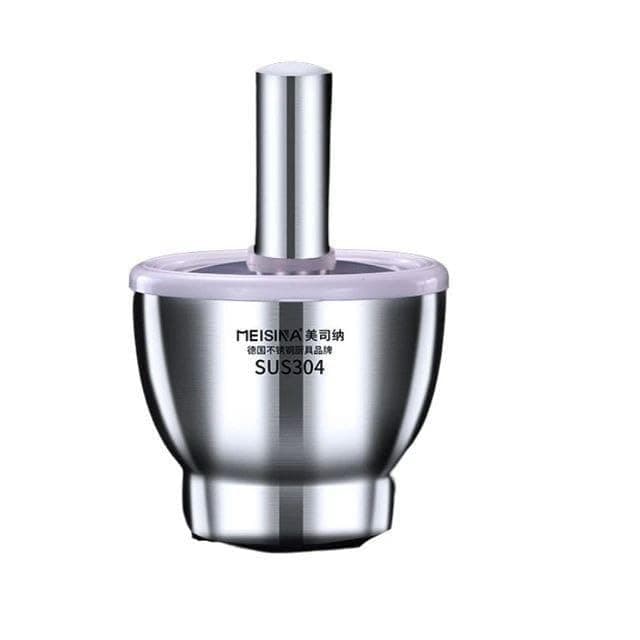 Next Store Imported Stainless Steel Mortar with Airtight Lid and Stable Base, Premium Design for Garlic and Spices, Art Piece Adds a Sophisticated Touch to Your Kitchen