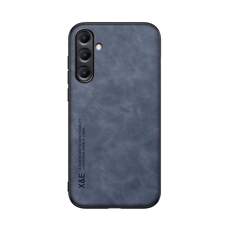 FASCINATION Phone case compatible with Samsung galaxy S25 FE Skin Feel Magnetic premium pu Leather and slim soft protective Back Phone for Samsung galaxy S25 FE (Blue) Cellular phone case