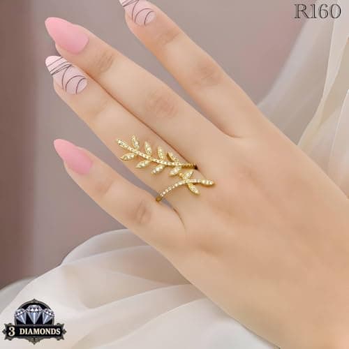 3 Diamonds 292474661779244 Women's Ring - Gold Plated with Sparkling Zircon