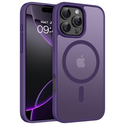 BENTOBEN Compatible with iPhone 16 Pro Case for Magnetic iPhone 16 Pro Phone Case, [Compatible with Magsafe] Slim Translucent Matte Shockproof Bumper Drop Protection Girl Women Boy Cover, Deep Purple Cellular phone case