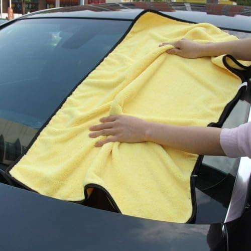 KaberTrade Super Soft Quick Dry Microfiber Car Cleaning Towel for Car Cleaning and Polishing and All Home Furniture (34x56cm - Multicolor - 1 Piece) - KaberTrade